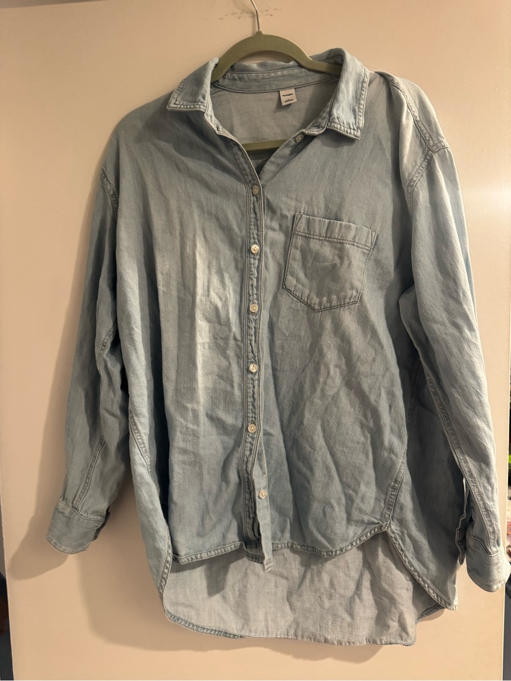 Old Navy Light Blue Denim Shirt size large